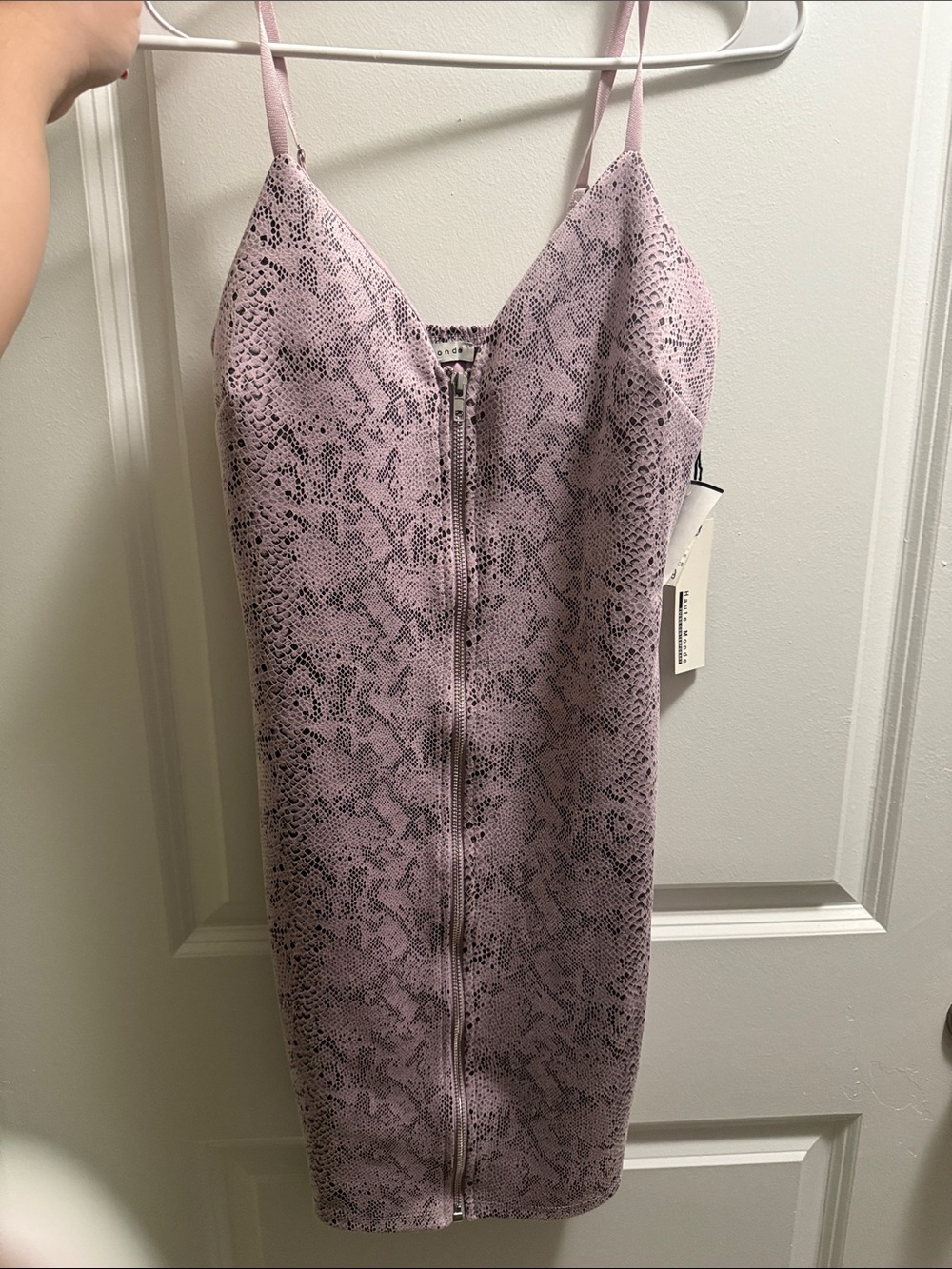 Sleeveless Pink Snake-Print Bodycon Dress